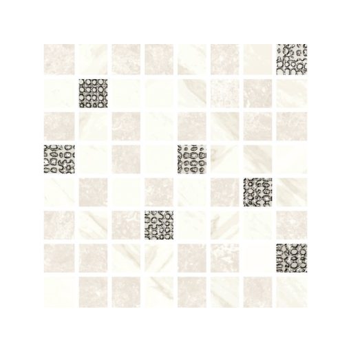 Marble White/Light Grey Mosaic Shine_17,4x17,4_10,5MM csempe