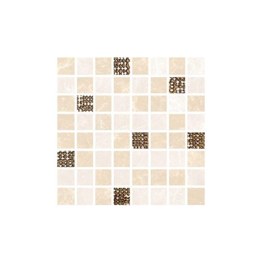 Marble Cream Beige Mosaic Shine_17,4x17,4 csempe