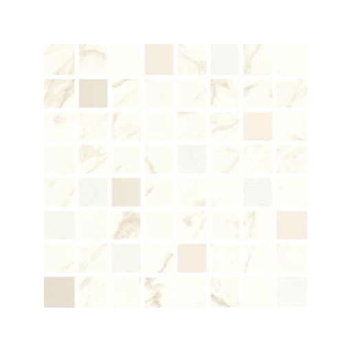 Marble White Mosaic Matt_17,4x17,4 csempe