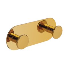   LAVEO MIRI dupla akasztó (40x107x20 mm) arany, rögzítő csavarral és ragasztóval